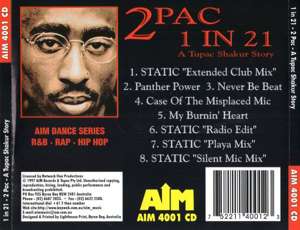2Pac : 1 In 21 - A Tupac Shakur Story (CD, Comp)