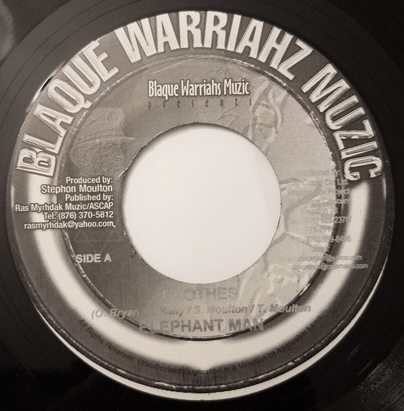 Elephant Man / Ras Myrhdak : Clothes / Warriah Nuh Fraid (7")