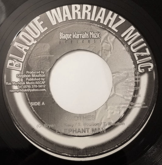 Elephant Man / Ras Myrhdak : Clothes / Warriah Nuh Fraid (7")