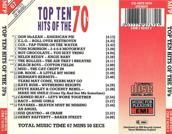 Various : Top Ten Hits Of The 70's (CD, Comp)