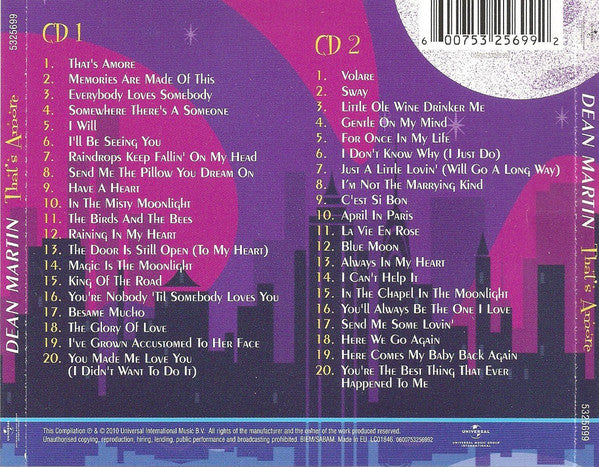 Dean Martin : That's Amore  (2xCD, Comp)