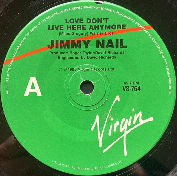 Jimmy Nail : Love Don't Live Here Anymore (7", Single)