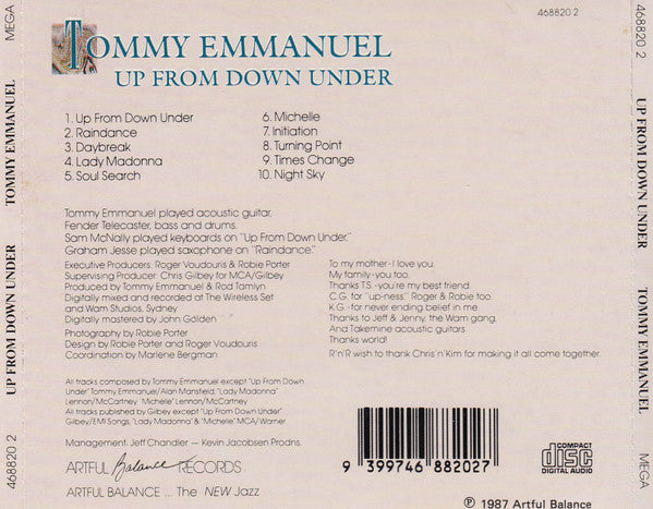 Tommy Emmanuel : Up From Down Under (CD, Album, RE)