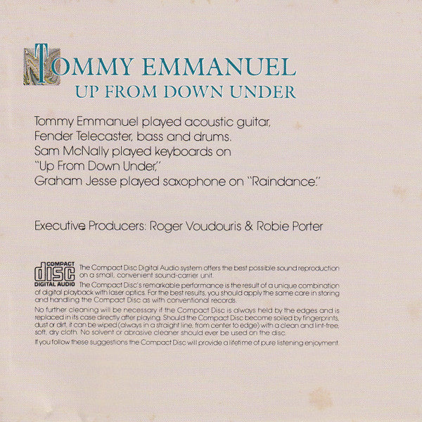 Tommy Emmanuel : Up From Down Under (CD, Album, RE)