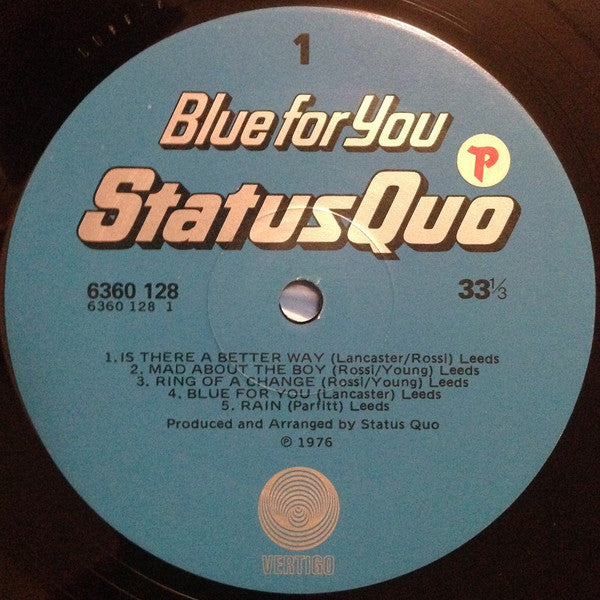 Status Quo : Blue For You (LP, Album, Gat)