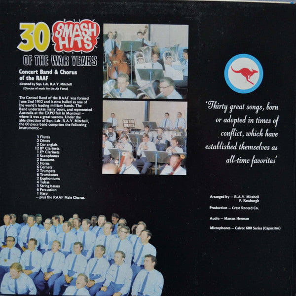 R.A.A.F. Central Band & Chorus Of The R.A.A.F. : 30 Smash Hits Of The War Years (LP, Gat)