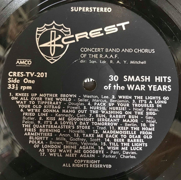 R.A.A.F. Central Band & Chorus Of The R.A.A.F. : 30 Smash Hits Of The War Years (LP, Gat)