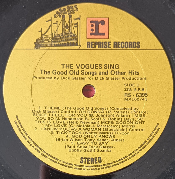 The Vogues : Sing The Good Old Songs And Other Hits (LP, Album)