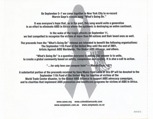 Artists Against AIDS Worldwide : What's Going On (CD, Maxi)