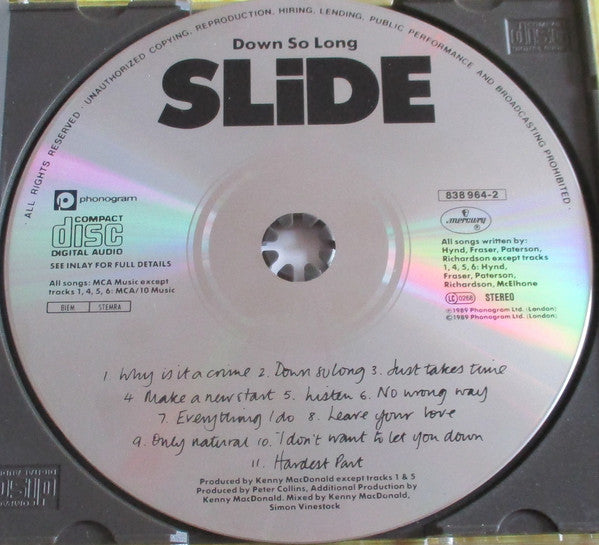 Slide (3) : Down So Long (CD, Album, PDO)
