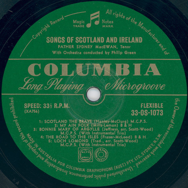 Father Sydney MacEwan : Songs Of Scotland And Ireland (10")