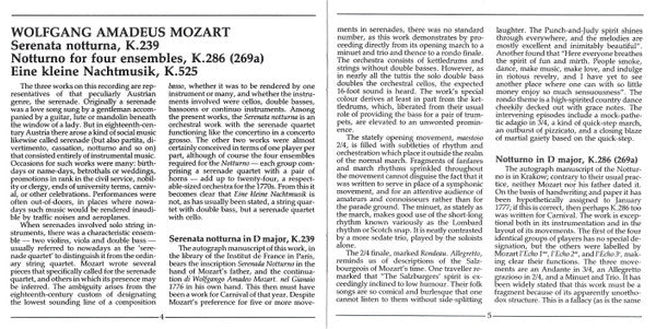 Wolfgang Amadeus Mozart, The Academy Of Ancient Music, Christopher Hogwood : Eine Kleine Nachtmusik · Serenata Notturna · Notturno, K.286 (CD, Album, RE, RP)