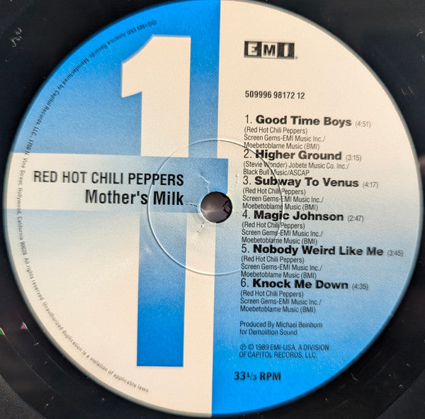 Red Hot Chili Peppers : Mother's Milk (LP, Album, RE, RP)