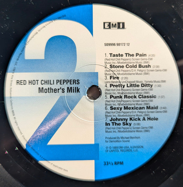 Red Hot Chili Peppers : Mother's Milk (LP, Album, RE, RP)