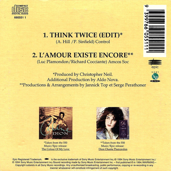 Céline Dion : Think Twice (CD, Single)