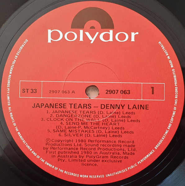 Denny Laine : Japanese Tears (LP, Album)