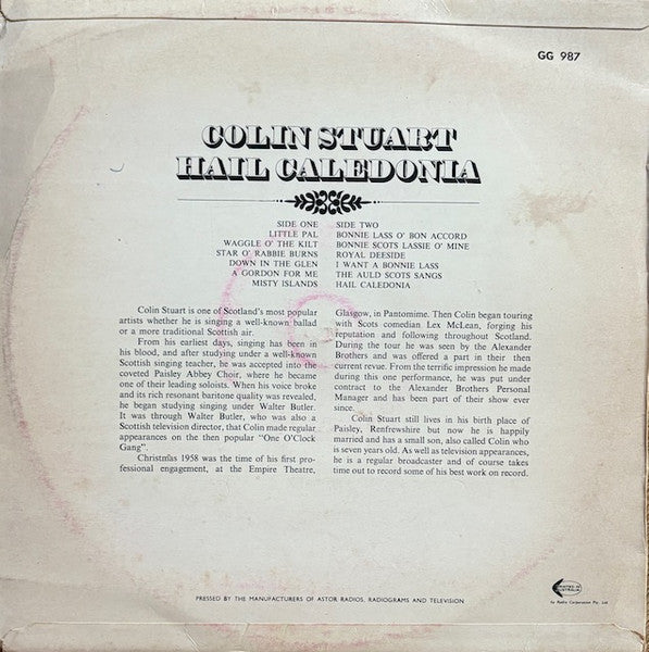 Colin Stuart : Hail Caledonia  (LP)