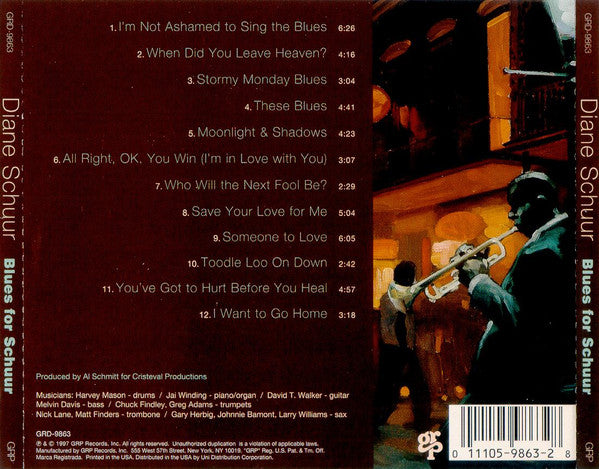 Diane Schuur : Blues For Schuur (CD, Album)