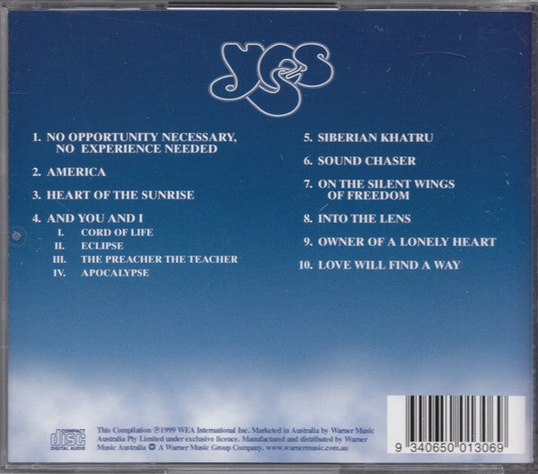 Yes : The Best Of Yes 1970-1987 (CD, Comp)