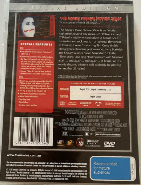 Various : The Rocky Horror Picture Show - 25 Years Of Absolute Pleasure (2xDVD, S/Edition, PAL, Dol)