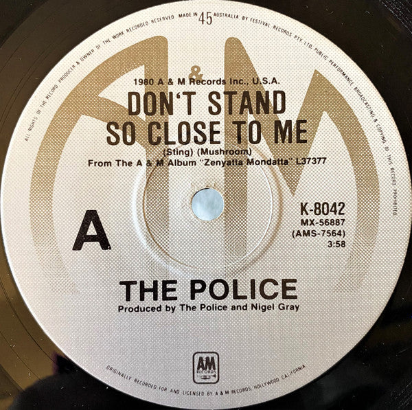 The Police : Don't Stand So Close To Me (7", Single, Ltd, Pos)
