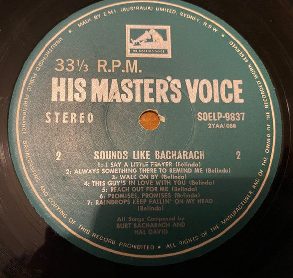EMI Studio-Orchester : Sounds Like Bacharach (LP, Album)