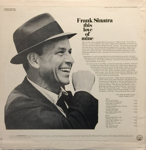 Frank Sinatra : This Love Of Mine (LP, Comp)