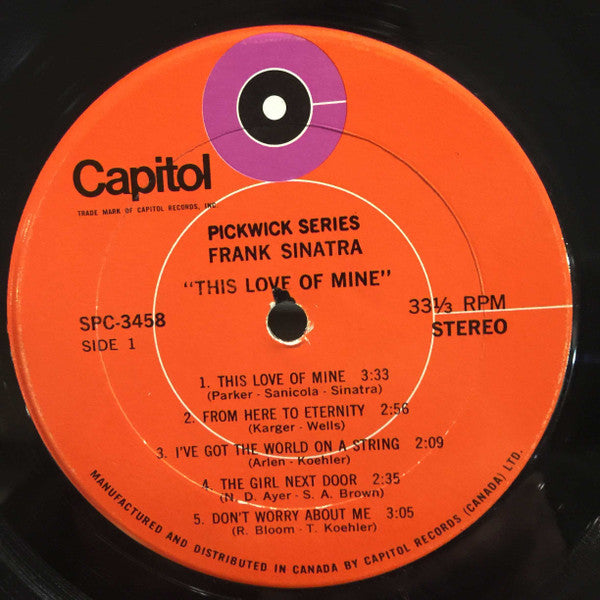 Frank Sinatra : This Love Of Mine (LP, Comp)