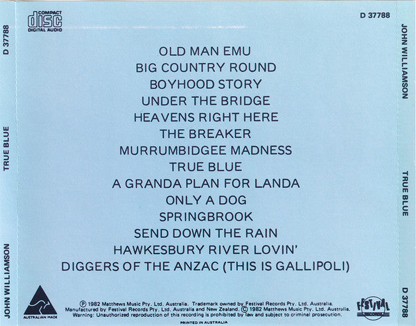 John Williamson : True Blue - The Best Of John Williamson (CD, Comp, RE)