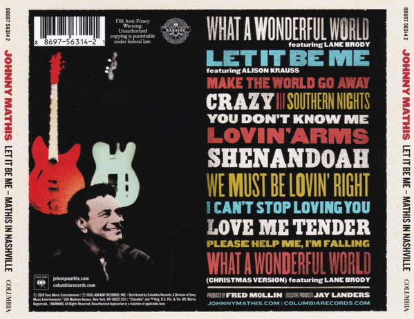 Johnny Mathis : Let It Be Me - Mathis In Nashville (CD, Album)