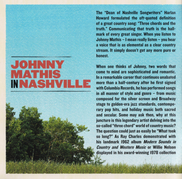 Johnny Mathis : Let It Be Me - Mathis In Nashville (CD, Album)