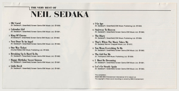 Neil Sedaka : The Very Best Of Neil Sedaka (CD, Comp)