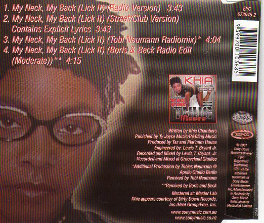 Khia : My Neck, My Back (Lick It) (CD, Single)