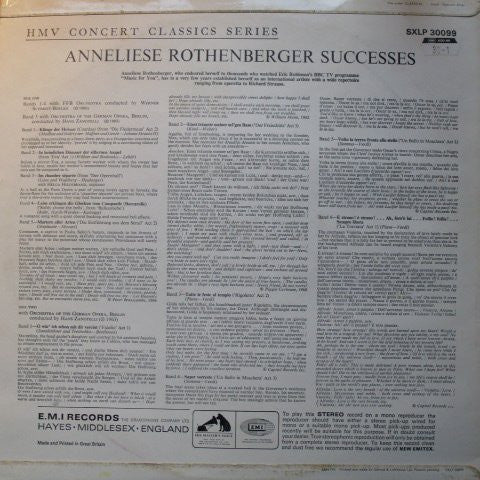 Anneliese Rothenberger : Successes (LP, Comp)