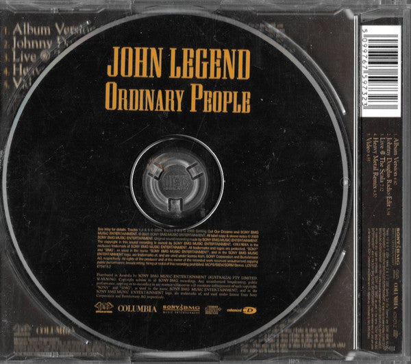 John Legend : Ordinary People (CD, Single, Enh)