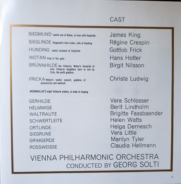 Richard Wagner / Birgit Nilsson, Hans Hotter, Régine Crespin, James King (3), Christa Ludwig, Wiener Philharmoniker, Georg Solti : Die Walküre (5xLP + Box, Plu)