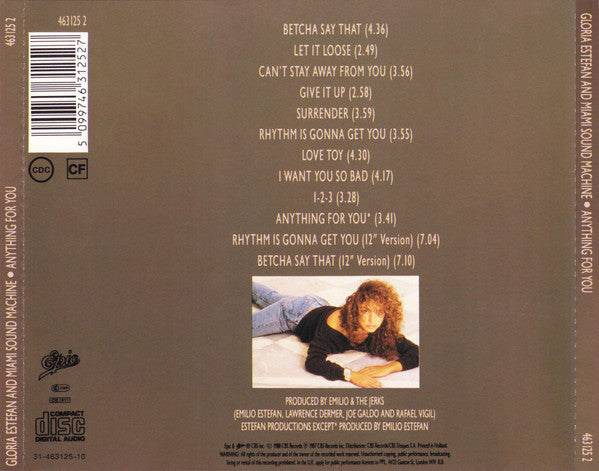 Gloria Estefan And Miami Sound Machine* : Anything For You (CD, Album)