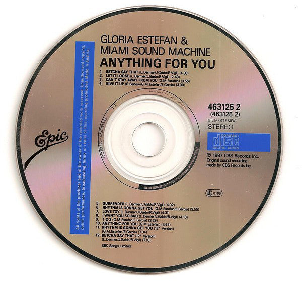 Gloria Estefan And Miami Sound Machine* : Anything For You (CD, Album)