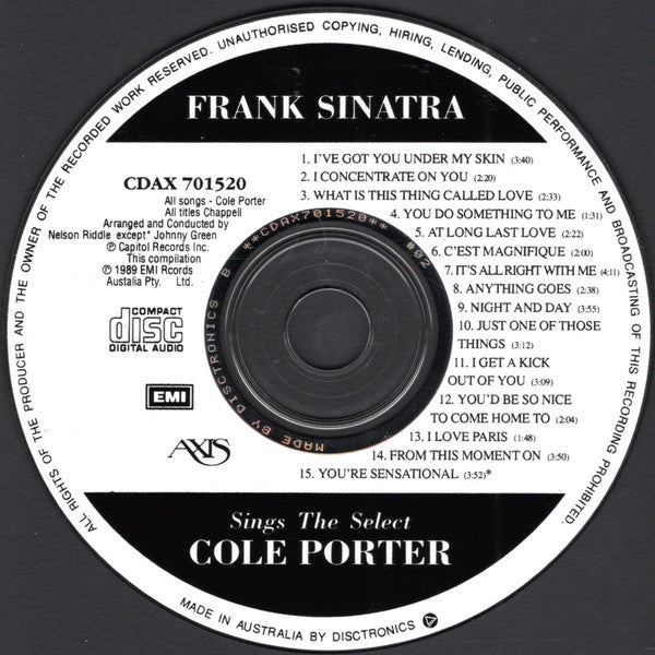 Frank Sinatra : Sings The Select Cole Porter (CD, Comp)