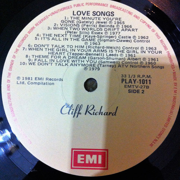 Cliff Richard : Love Songs (LP, Comp)