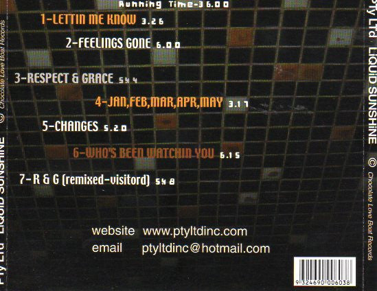 PTy LTd : Liquid Sunshine (CD, EP)