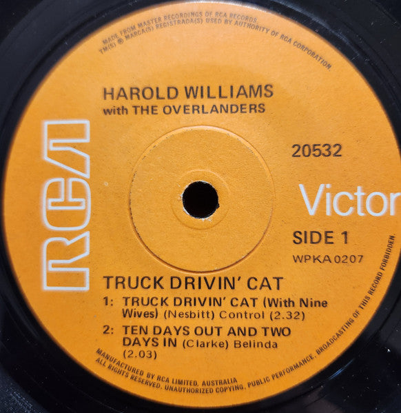 Harold Williams (5) With The Overlanders (5) : Truck Drivin' Cat (7", EP)