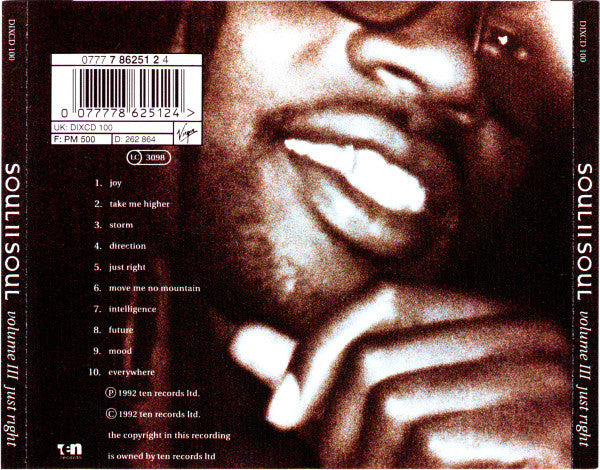 Soul II Soul : Volume III Just Right (CD, Album, RP)