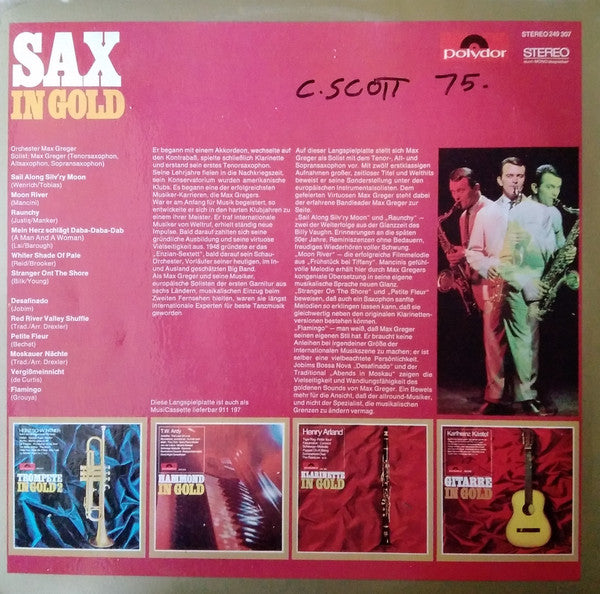 Max Greger Und Sein Orchester : Sax In Gold (LP)