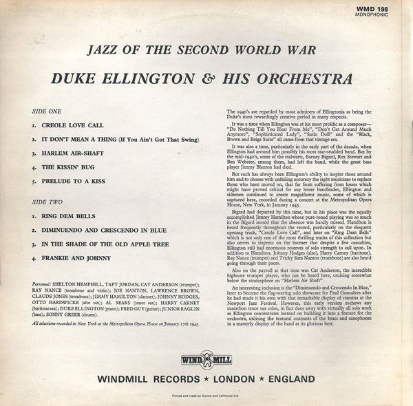 Duke Ellington & His Orchestra* : The Best Of Duke Ellington And His Orchestra (LP, Comp, Mono)