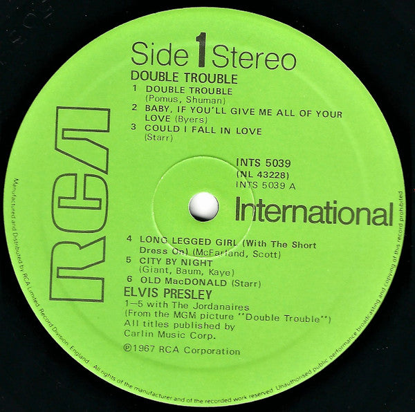 Elvis Presley : Double Trouble (LP, Album, RE)