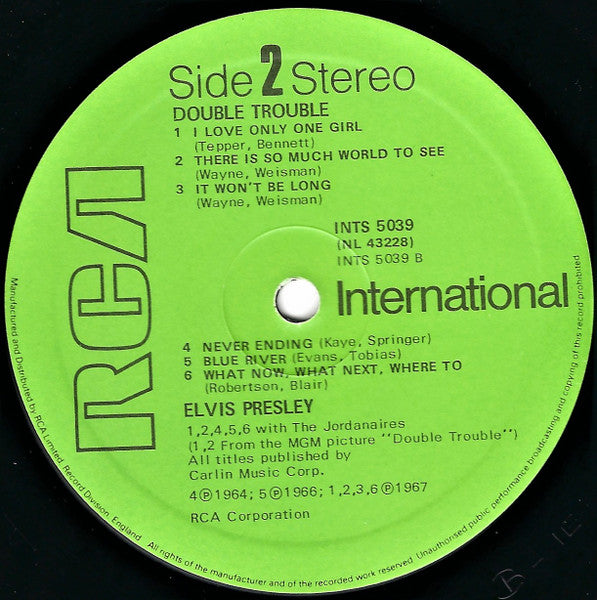 Elvis Presley : Double Trouble (LP, Album, RE)