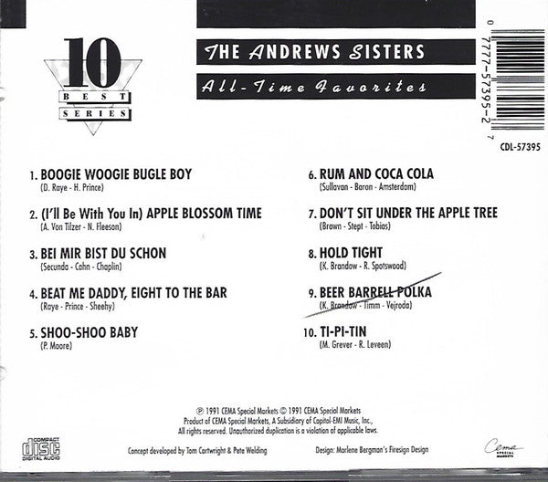 The Andrews Sisters : All-Time Favorites (CD, Comp)
