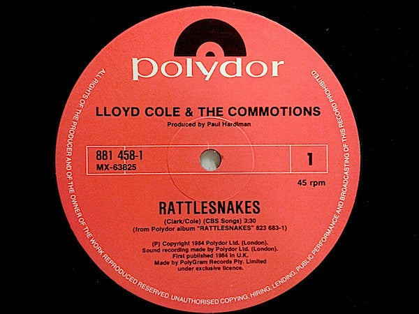 Lloyd Cole & The Commotions : Rattlesnakes (12", Maxi, Ltd)