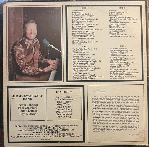 Jimmy Swaggart With Dwain Johnson And The Jimmy Swaggart Band : Live From Nashville (2xLP)